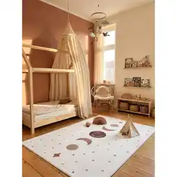 Netto Marken-Discount Kinderteppich Mondphasen Creme 80x150 cm Waschbar Angebot