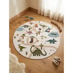 Netto Marken-Discount Kinderteppich Dinosaurier-Landschaft Creme 160x160 cm Waschbar Angebot