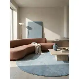 Netto Marken-Discount Teppich Hochflor Blau 120x120 cm - ALDAN Kadima Design Angebot
