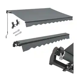 Netto Marken-Discount Juskys Markise 400 x 300 cm für Terrasse & Balkon - mit Kurbel & Halterung - Gelenkarmmarkise Grau Angebot