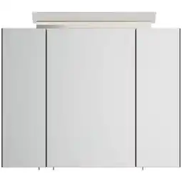 Netto Marken-Discount Spiegelschrank 80cm inkl. Design LED-Lampe und Glasböden weiss hochglanz Angebot