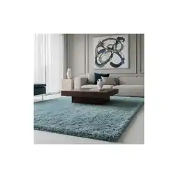 Netto Marken-Discount Hochflorteppich SALZACH, einfarbig, aus Polypropylen, Blau, 280 x 370 cm Angebot