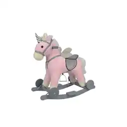 Netto Marken-Discount Chipolino Schaukeltier Einhorn Sound Räder Holz Steigbügel sattelförmiger Sitz rosa Angebot
