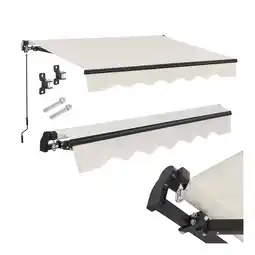 Netto Marken-Discount Juskys Markise 400 x 300 cm für Terrasse & Balkon - mit Kurbel & Halterung - Gelenkarmmarkise Beige Angebot