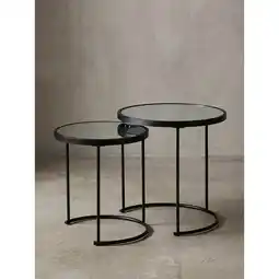 Netto Marken-Discount Beistelltisch Set – rund, Spiegelglas schwarz, 2-teilig, Ø50x42 cm Angebot