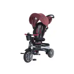 Netto Marken-Discount Lorelli Tricycle, Laufrad Rocket 4 in 1, Schubstange, Getränkehalter, umbaubar dunkelrot Angebot