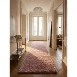 Netto Marken-Discount Hochflorteppich SALZACH, einfarbig, aus Polypropylen, Rosa, 80 x 250 cm Angebot