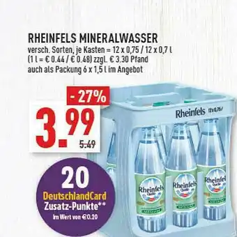 Marktkauf Rheinfels Mineralwasser Angebot