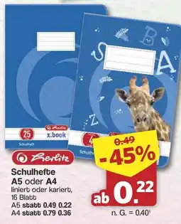 Famila Nord West Berlitz Schulhefte Angebot