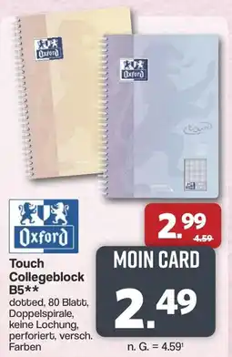 Famila Nord West Oxford Touch Collegeblock B5** Angebot