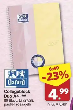 Famila Nord West Oxford Collegeblock Duo A4+++ Angebot