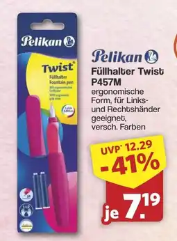 Famila Nord West Pelikan Füllhalter Twist P457M Angebot