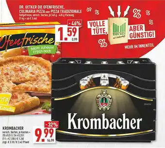 Marktkauf Dr Oetker Die Ofenfrische, Culinaria Pizza Oder Tradizionale Oder Krombacher Angebot