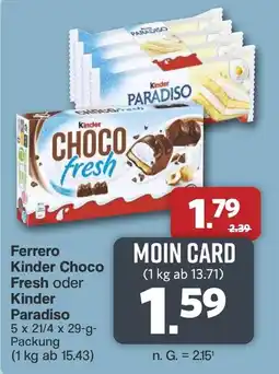 Famila Nord West Ferrero Kinder Choco Fresh oder Kinder Paradiso Angebot