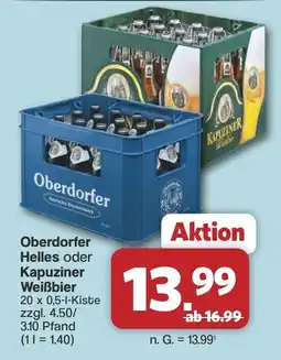 Famila Nord West Oberdorfer Helles oder Kapuziner Weißbier Angebot
