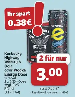 Famila Nord West Kentucky Highway Whisky & Cola oder Wodka Energy Dose Angebot