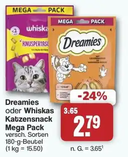 Famila Nord West Dreamies oder Whiskas Katzensnack Angebot
