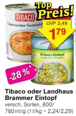 Wiglo Wunderland Tibaco oder Landhaus Brammer Eintopf Angebot