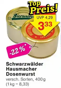 Wiglo Wunderland Schwarzwälder Hausmacher Dosenwurst Angebot