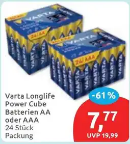 Budni Varta Longlife Power Cube Batterien AA oder AAA Angebot