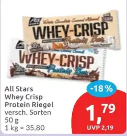 Budni All Stars Whey Crisp Protein Riegel Angebot