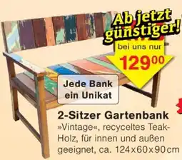 Wiglo Wunderland 2-Sitzer Gartenbank »Vintage«, recyceltes Teak-Holz Angebot