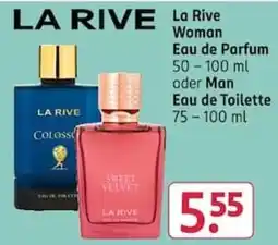Rossmann La Rive Woman Eau de Parfum oder Man Eau de Toilette Angebot