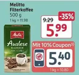 Rossmann Melitta Filterkaffee Auslese Klassisch Angebot