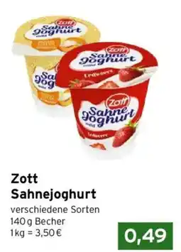 CAP Markt Zott Sahnejoghurt Angebot