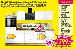 Möbel Boss Flex-Well Küchenzeile, Valero, Hochglanz weiß/Eiche Sonoma Nachb. Angebot