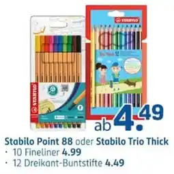 Rossmann Stabilo Point 88 oder Stabilo Trio Thick Angebot