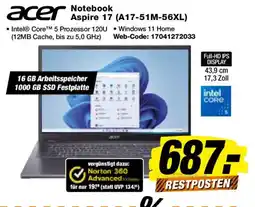 Expert Acer Notebook Aspire 17 (A17-51M-56XL) Angebot