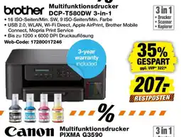 Expert Brother Multifunktionsdrucker DCP-T580DW 3-in-1 Angebot