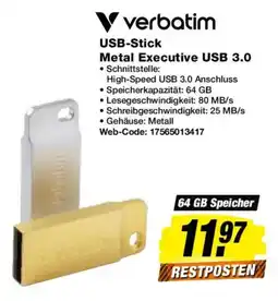 Expert Verbatim USB-Stick Metal Executive USB 3.0 Angebot