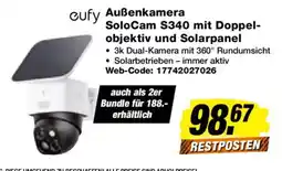 Expert eufy Außenkamera SoloCam S340 mit Doppelobjektiv und Solarpanel Angebot