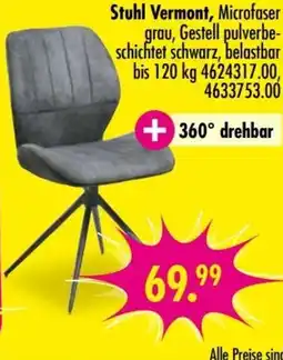 Möbel Boss Stuhl Vermont, Microfaser grau, Gestell pulverbeschichtet schwarz Angebot