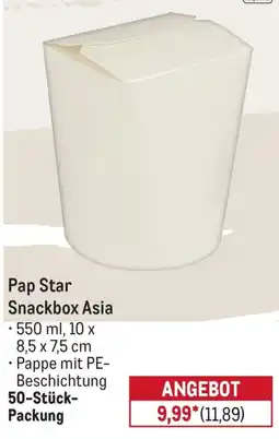 METRO Pap Star Snackbox Asia Angebot