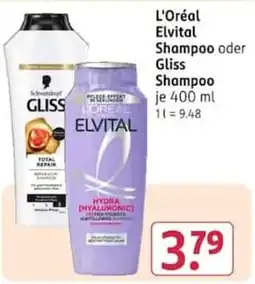 Rossmann L'Oréal Elvital Shampoo oder Gliss Shampoo Angebot