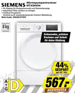 Expert SIEMENS Wärmepumpentrockner WT43HV94 Angebot