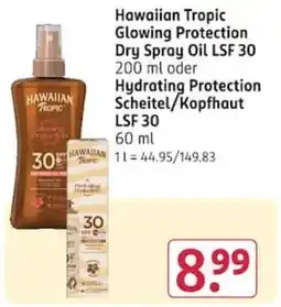 Rossmann Hawaiian Tropic Glowing Protection Dry Spray Oil LSF 30 Angebot