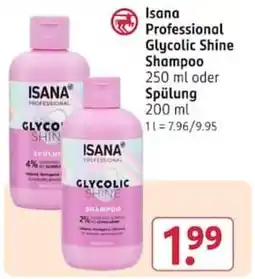 Rossmann Isana Professional Glycolic Shine Shampoo Angebot