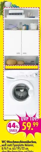 Möbel Boss WC-Waschmaschinenüberbau, weiß matt/Spanplatte Melamin Angebot