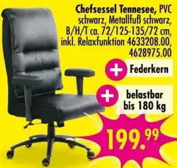 Möbel Boss Chefsessel Tennese, PVC schwarz, Metallfuß schwarz Angebot