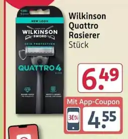 Rossmann Wilkinson Quattro Rasierer Angebot