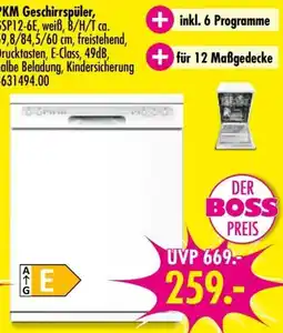 Möbel Boss PKM Geschirrspüler Angebot