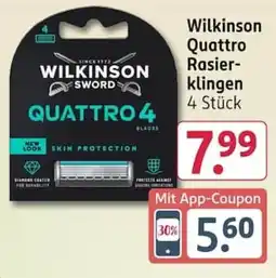 Rossmann Wilkinson Quattro Rasierklingen Angebot