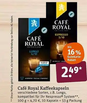 tegut Café Royal Kaffeekapseln Angebot