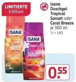 Rossmann Isana Duschgel Tropical Sunset oder Coral Breeze Angebot
