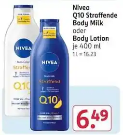 Rossmann Nivea Q10 Straffende Body Milk oder Body Lotion Angebot