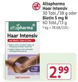 Rossmann altapharma Haar Intensiv Angebot